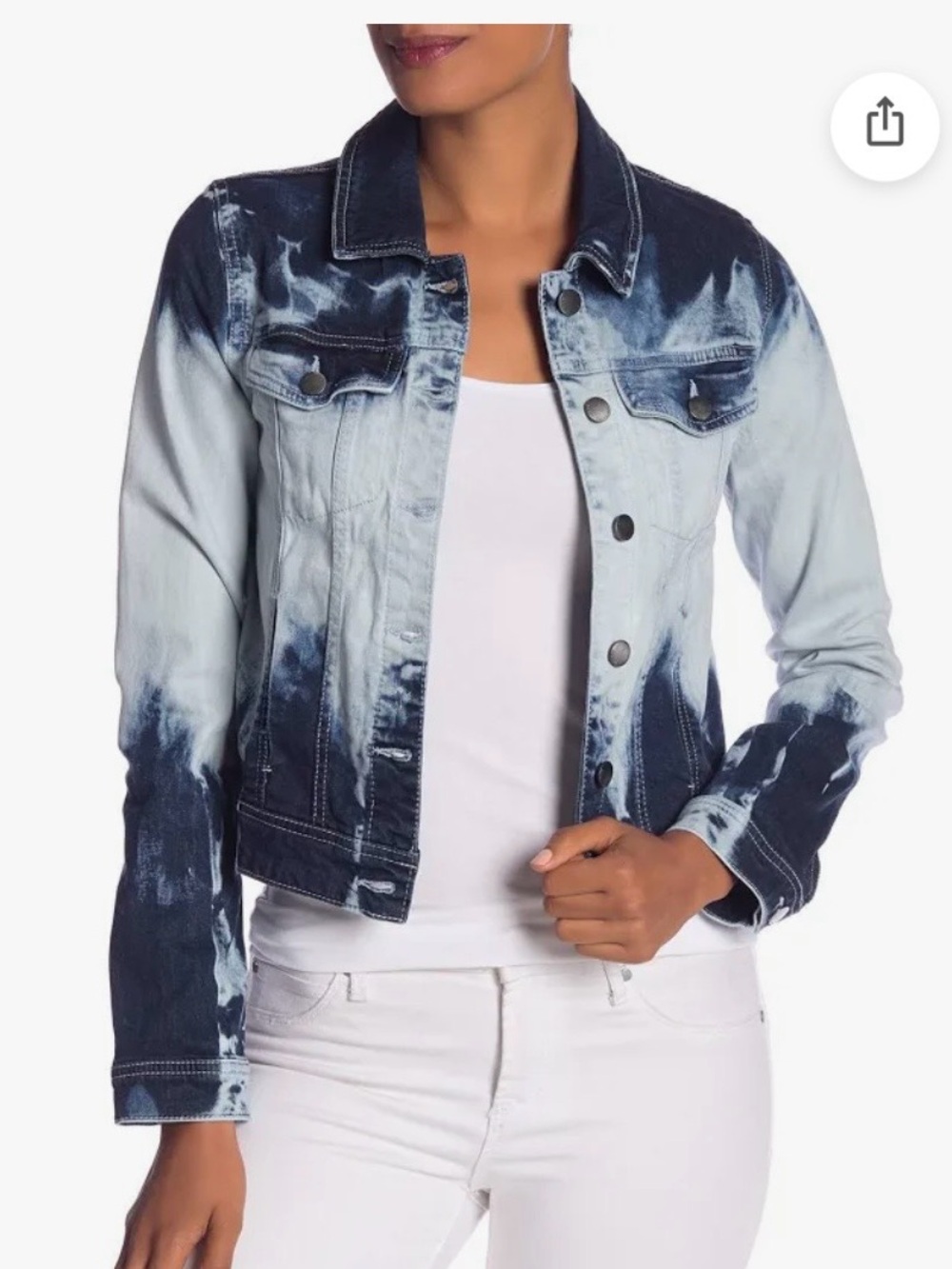RACHEL Rachel Roy Ombre Blue Tie-Dye Denim Jacket